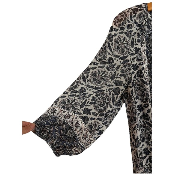 Joie 100% Silk Tunic Shift Dress, 3/4 Sleeve Tapestry Floral Pattern‎ Size XS - Picture 5 of 11